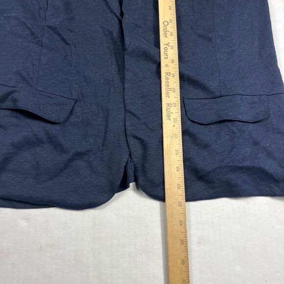 J.Jill Linen Blend Blazer Blue Casual Business Chic Everyday Preppy Jacket M - Picture 6 of 11
